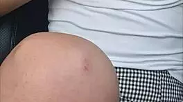 while boyfriend drives i tease him and play with my toy - i cum all over his car seat