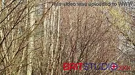 Young european teen pissing in toilet during shower bath