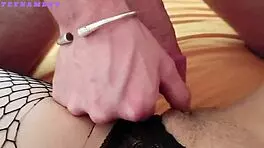 Big submissive French slut gets fucked in all holes, ending with a facial.