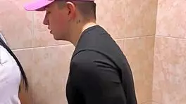 Hot Students Caught In Passionate Bathroom Encounter