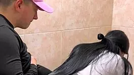 Hot Students Caught In Passionate Bathroom Encounter