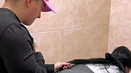 Hot Students Caught In Passionate Bathroom Encounter