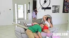 Scary camp threesome with free use