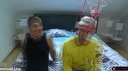 Football Fans Enjoy Threesome with Huge Cock Stepson