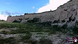 Blowjob Outdoors with Long-Haired Girl in Remote Spot