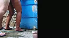 Damn, bathing in the patio got my ass full of cum! 😂