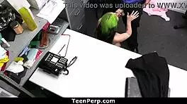 Security guard pounds teen pussy in garage