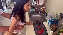 mi cuñada waits without panties knowing i’ll bang her while she cooks lunch for my brother