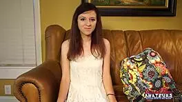 petite brunette coed katie walls sucks big cock then gets twat fucked