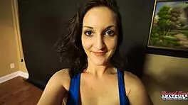 Brunette Ryann Sucks Cock and Gets Pussy Pounded! 😜