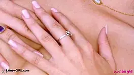 tall pretty brunette model shows her body