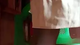 Local Kenyan shemale with huge cock cumming solo.