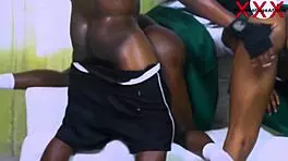 Black students enjoy homemade threesome fun