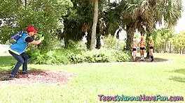 teens participate in tight stretching activity