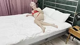 Fun sex of a young man with a mature blonde cougar