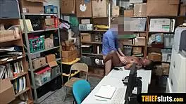 Busty Ebony Teen 18+ Thief Punish Fucked by a Perv Officer