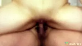 brunette tumugi nakahara gives hot footjob to teen pussy