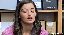 shoplyfter emily willis gets fed a mouthful of cock in the store