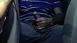 driver catches man masturbating in back seat, flashes tits and sucks him off outdoors?