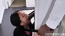 Asian Foster Stepdaughter Ember Snow Surprises BBC Stepfather and Stepmom with Action