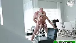 Petite Blonde Fucks Huge Cock for Cash in Deepthroat