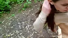 Teen 18+ picked up in public park for rough anal in forest