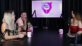 Blonde charllottye in sheer red lingerie at swing house