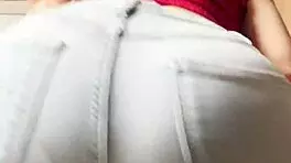 Petite Blonde Performs Seductive Striptease In Tight Jeans