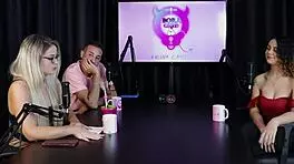 Blonde charllottye in sheer red lingerie at swing house