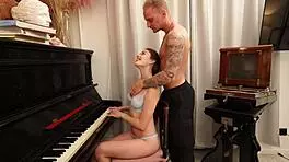 Did I fuck my pretty brunette piano teacher in cowgirl and doggystyle, moaning till cum?