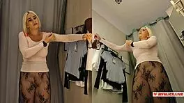 Amateur Video of Sexy Naked Blond Trying On Clothes in Public Dressing Room