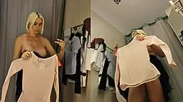 Amateur Video of Sexy Naked Blond Trying On Clothes in Public Dressing Room