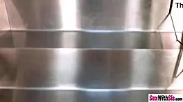 Latina teen gets horny cleaning floors