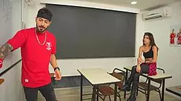 Petite student seduced teacher with blowjob for passing grade