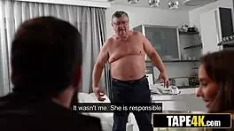 In the garage, kissable lesbian teens get splashed with piss, making their wet vaginas splatter