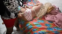 slammed deep into blonde doll's tight ass with hard toy