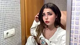 Fucking boyfriend's friend in bathroom leads to hot creampie