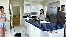 Dirty little 18+ treats step family threesome with father-in-law and mother-in-law.