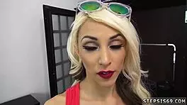 My horny ally gives her first blowjob as the suspended step sis