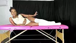 Petite Black Model Shows Off Vintage Lace Lingerie on Camera