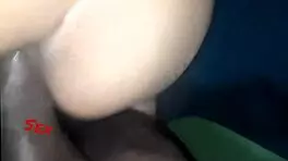 cute colombian babe rides black cock at home