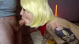 Hot woman in stockings gets fucked by a monster