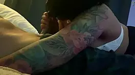 Alice Fire in Lingerie Gives Asian Blowjob to Big Cock Missionary. Tattooed Silicone Tits Bounce.