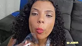 Smoking And Fucking Slave In Red Sheer!