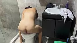 Nympho Latina Fucks Toilet Bowl In Wild Anal Adventure