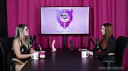 malu paz and bruna carlos in sheer red outfits during public handjob