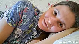 You loving russian girlfriend is waking you up by sucking your dick asmr