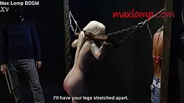 Sadistic Guy Canes Petite Blonde Babe's Tight Ass!