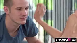 Dude devours petite 18+ girlfriend Alyssa Bounty's fresh shaved pussy for breakfast