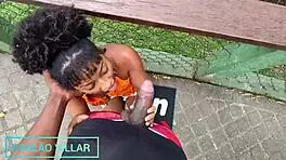 The beautiful brunette submissive deepthroats a monster cock in this brazilian scene.